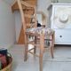 Country chair in blue toile de Jouy