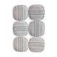Set 6 flat plates vintage earthenware from Longchamp geometric decoration
