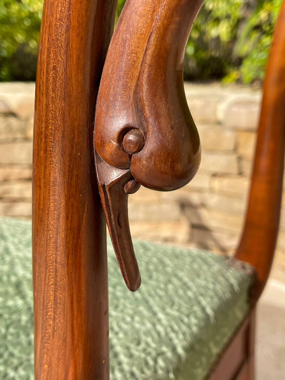 Empire Style Mahogany Swan Neck Bench