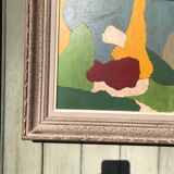 Peinture abstraite sur panneau