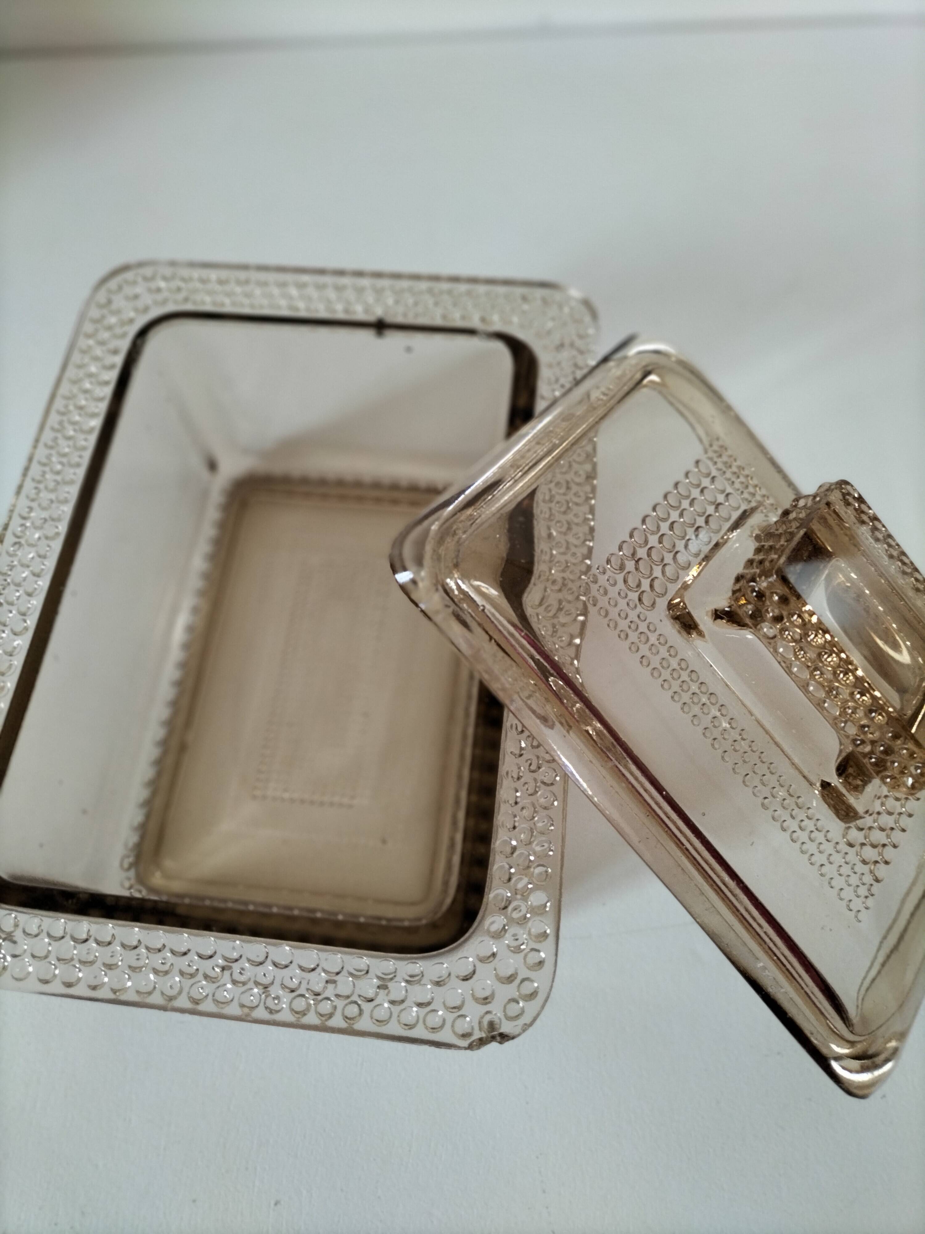 Vintage pressed glass box