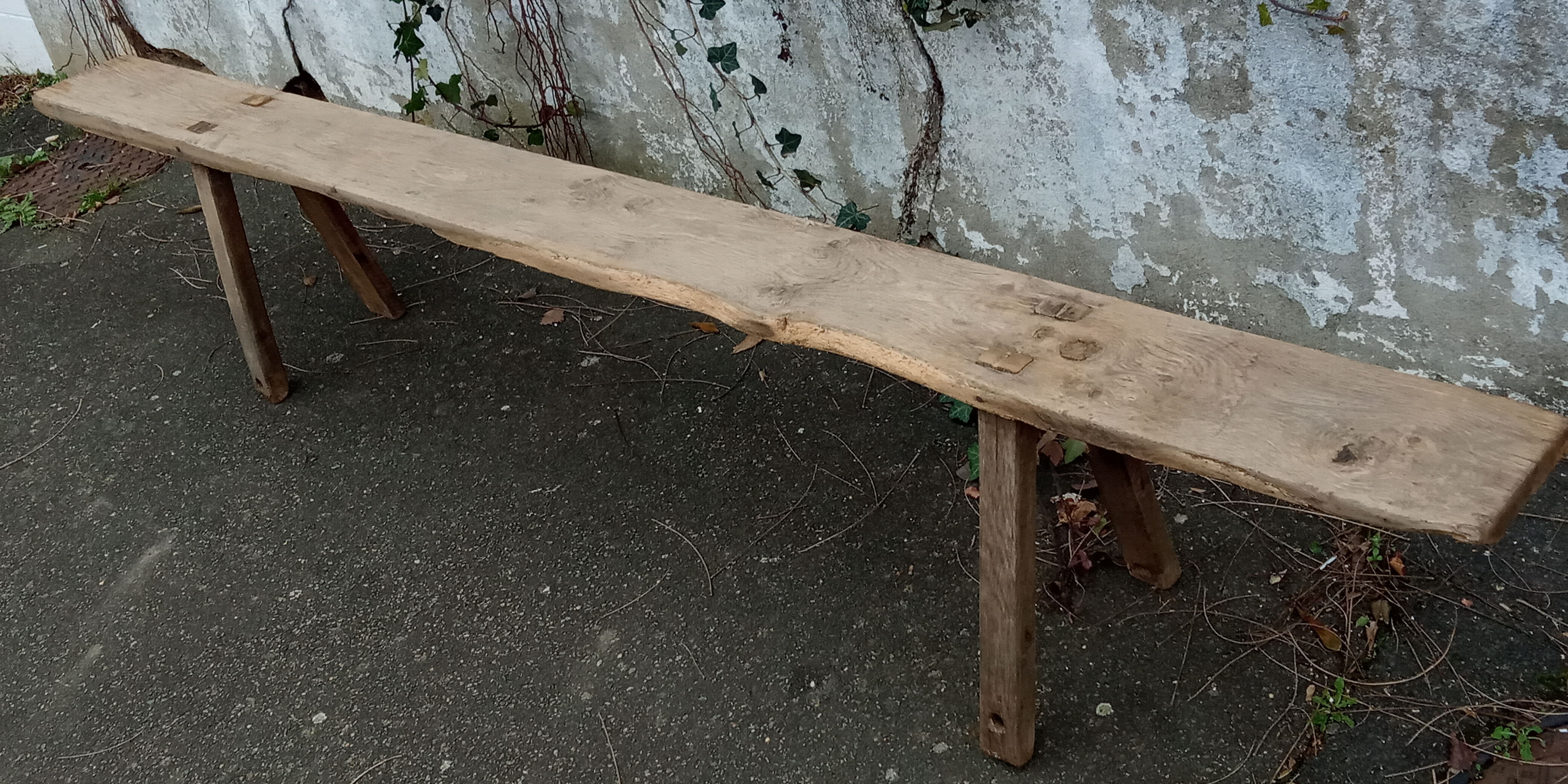 Old oak farmhouse bench 256 cm