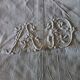 Linen drape with monogram AD