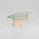 Travertine - Glass coffee table 'BRUT'