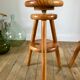 pair of adjustable architect stools pine style 60s