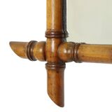 Antique Wooden Faux Bamboo Mirror France 45x39cm