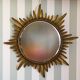 Miroir Sorcière mid Century cadre à palmes en métal