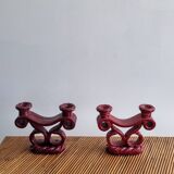 Pair of vintage ceramic candlesticks