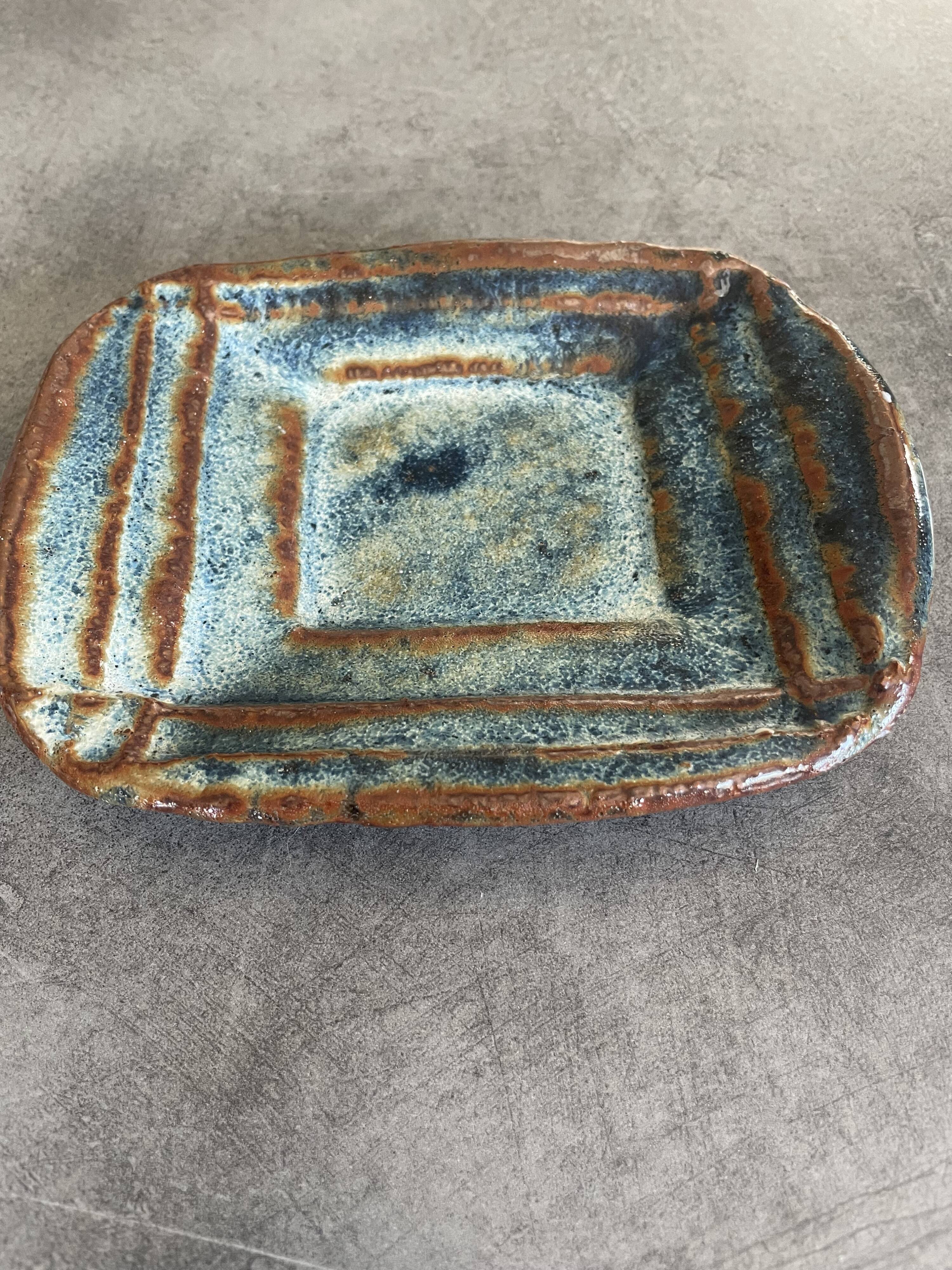 Modernist enamelled stoneware bowl tray