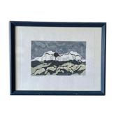Mountain engraving by Sylvain Schimek