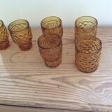 Set of 6 amber glasses
