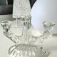 Paire de chandeliers 3 branches en verre d art oberglas austria. années 50