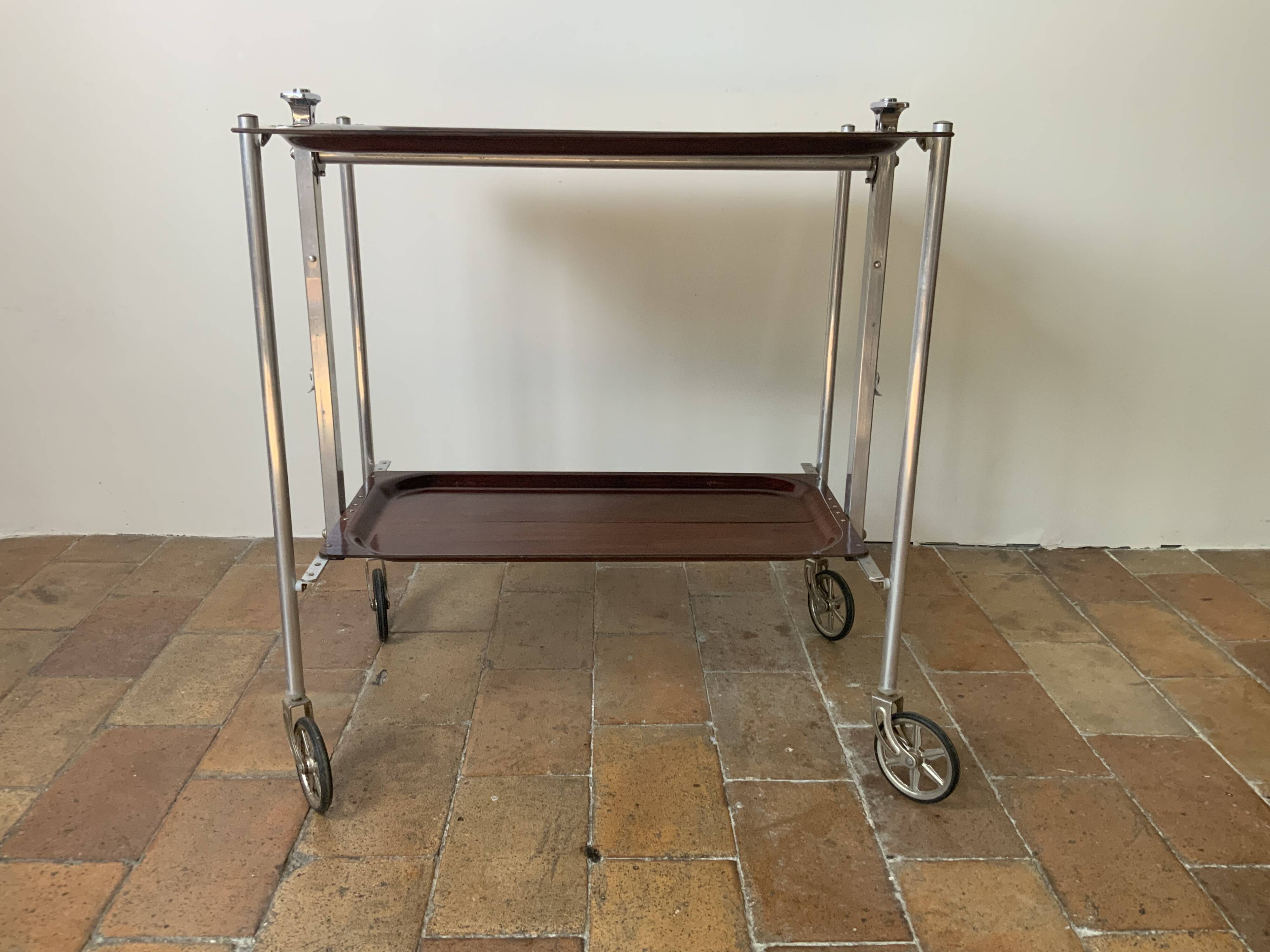 Vintage 70s folding dessert trolley