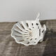 Old shell soap dish in white enamelled cast iron