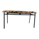 Calligaris bench in tropical patterned fabric