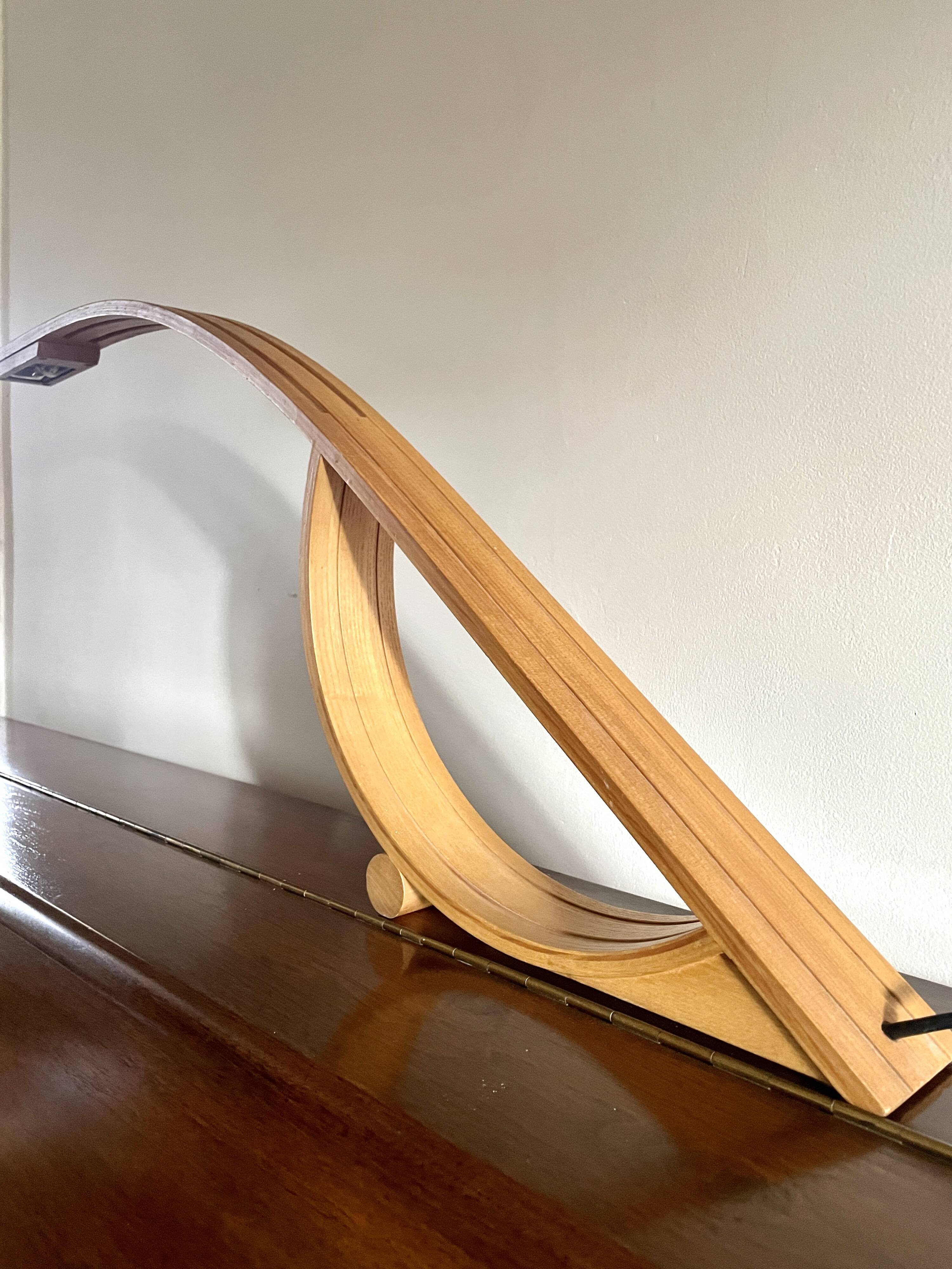 Lampe minimaliste en bois 1980