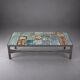 French coffee table in ceramic and steel, circa 1960.