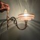 Brass wall sconces and Czechoslovak Art Deco globes