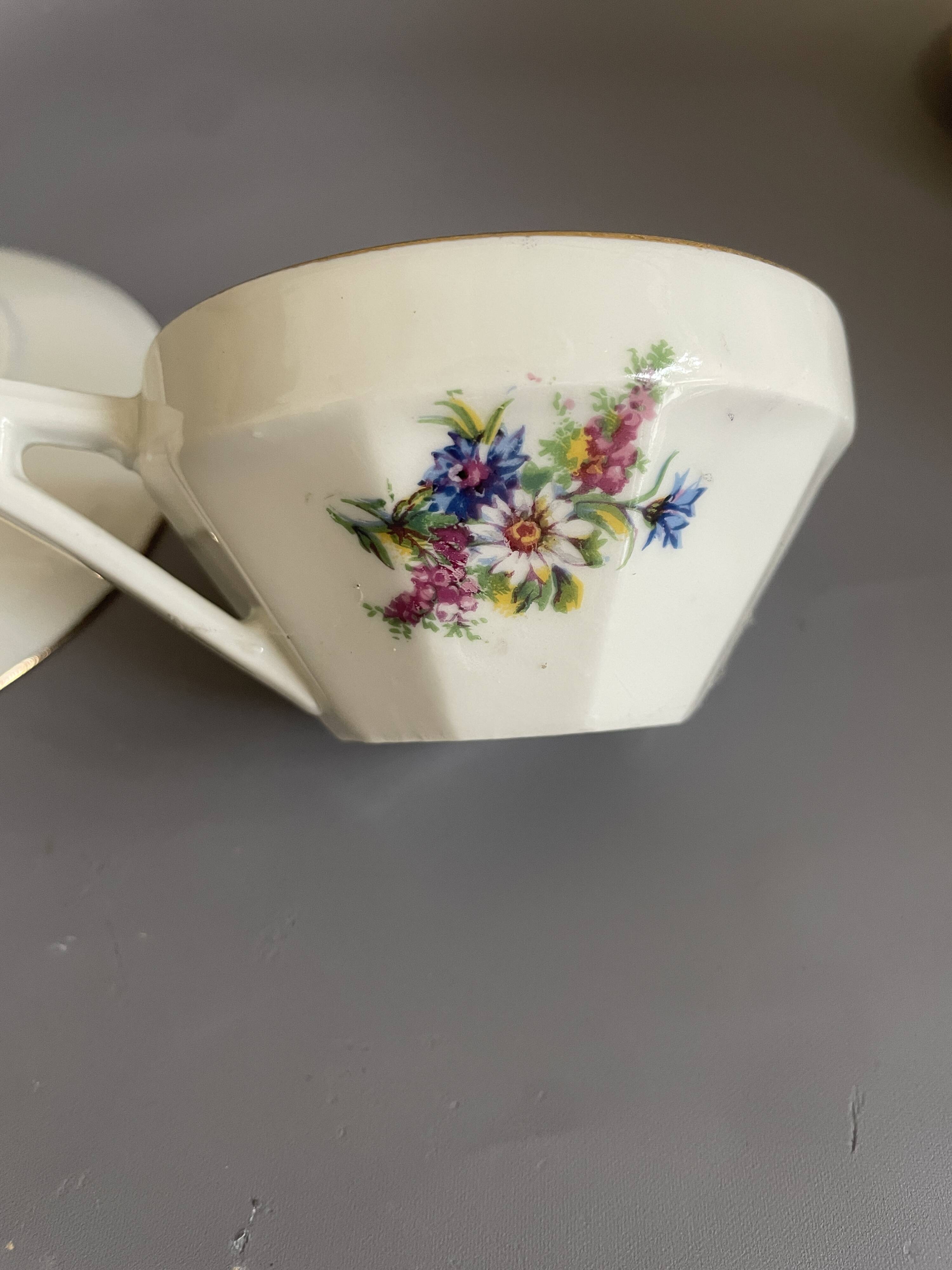 M&S porcelain coffee cups and saucers