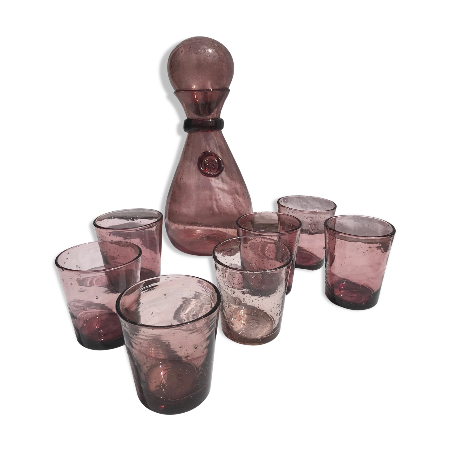 Blown glass Biot orangeade service