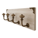 Vintage wall coat rack 40 cm – 4 metal hooks and ceramic knobs