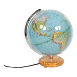 Columbus Duplex illuminated globe on a wooden base, 1980s