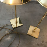 Couple de lampes à poser en laiton