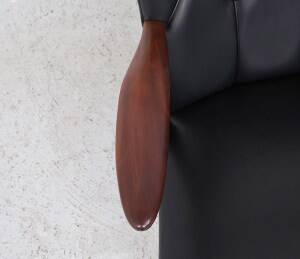 Danish teak and skai armchairs, Erhardsen & Andersen 1960s