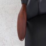 Danish teak and skai armchairs, Erhardsen & Andersen 1960s