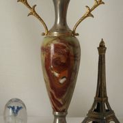 Amphore en onyx et etain vintage