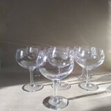 Set of 7 large crystal glasses for wine or cocktail tasting