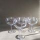Set of 7 large crystal glasses for wine or cocktail tasting