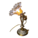 1920 bronze and brass rocking lamp with translucent amber-colored shade