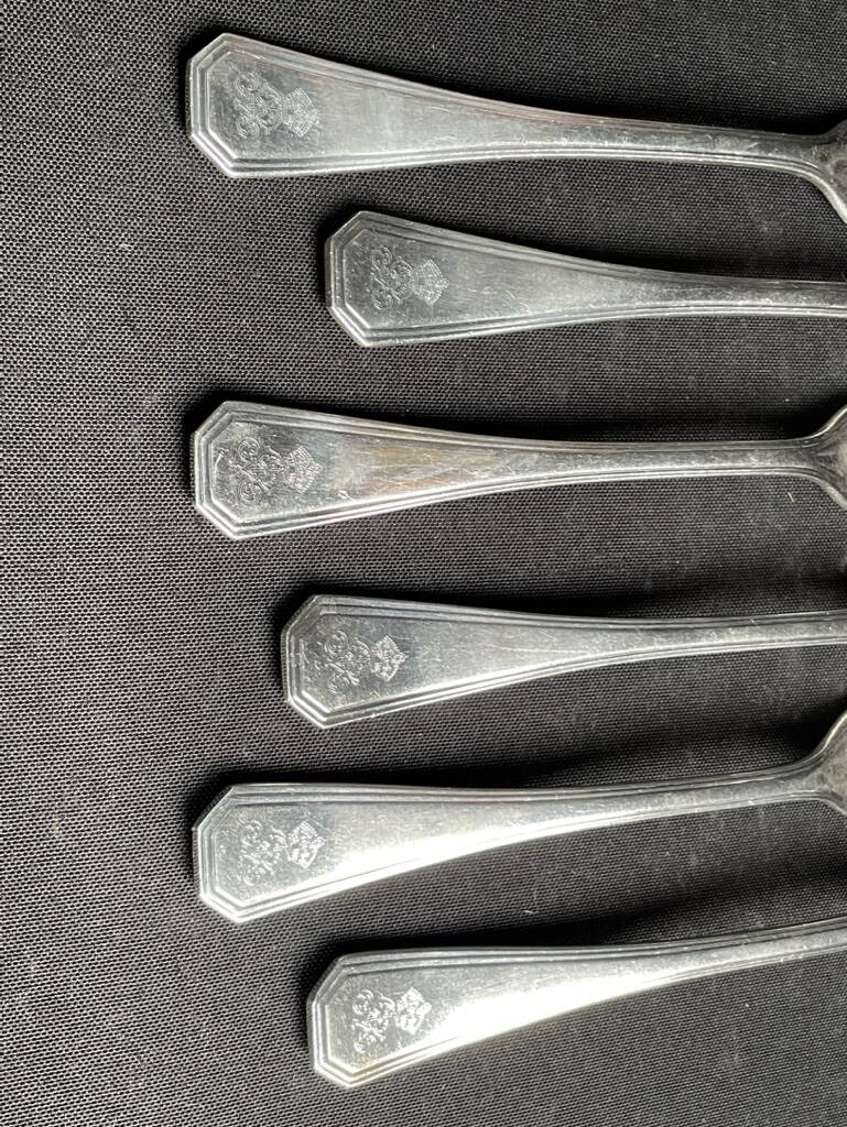 6 Christofle America forks numbered George V