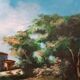 Landscape painting oil on canvas signed modanesi - canvas 70x50 cm - sabine countryside