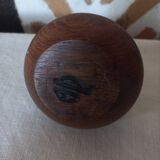Ball shaped wooden candle holder