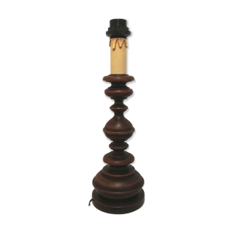 Pied de lampe en bois vintage
