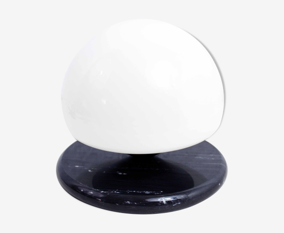 Lampe champignon en marbre et verre