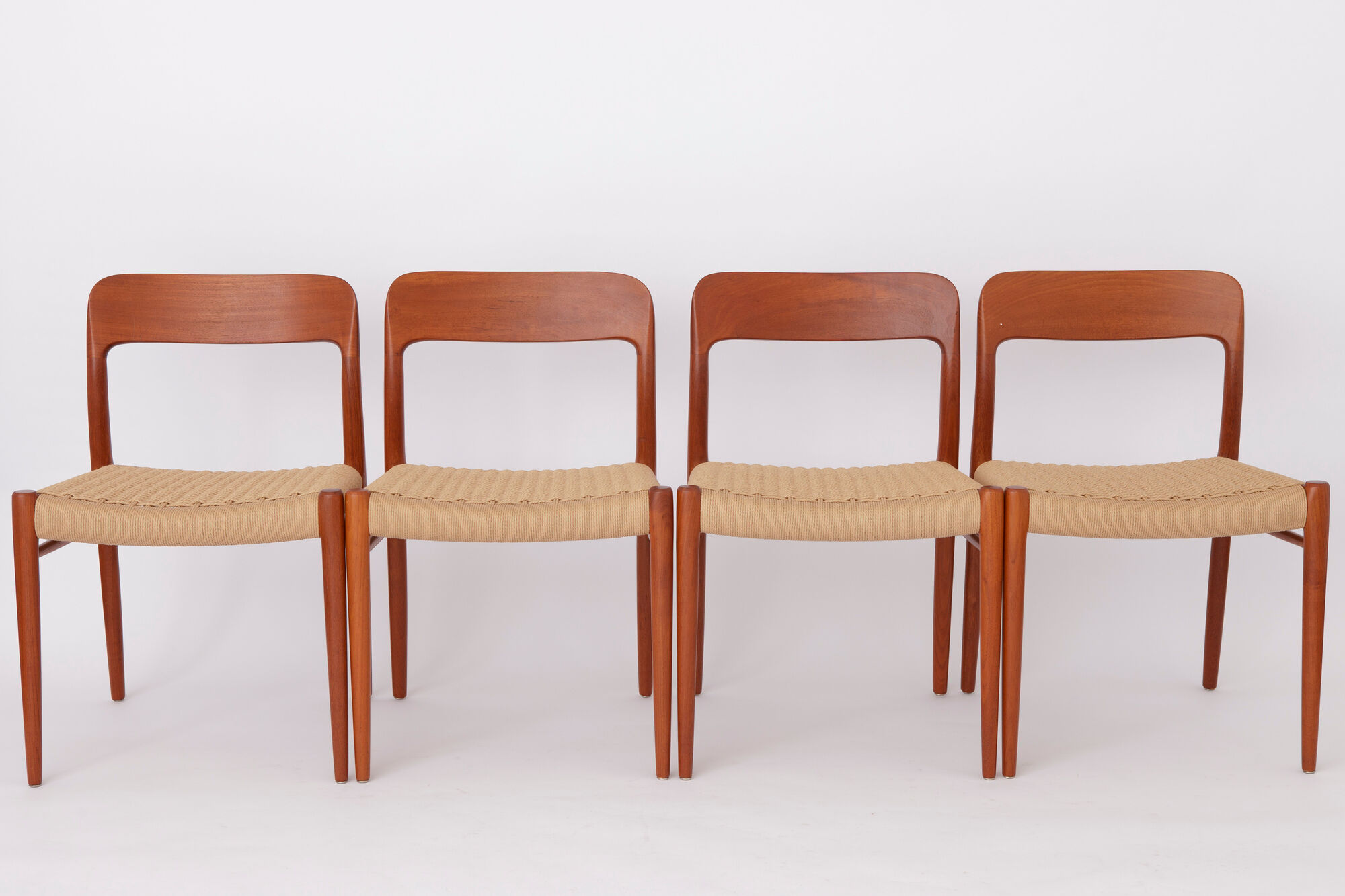 Set of 4 teak chairs by Niels Otto Moller model 75 for JL Moller