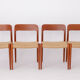 Set of 4 teak chairs by Niels Otto Moller model 75 for JL Moller