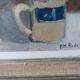 Pierre Marie Rudelle. Blue still life. Oil on cardboard.