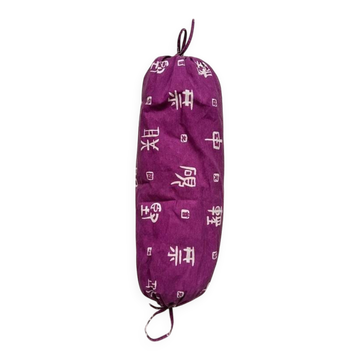 Asian style cushion – thin, purple and white patterns