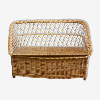 1960 rattan chest bench