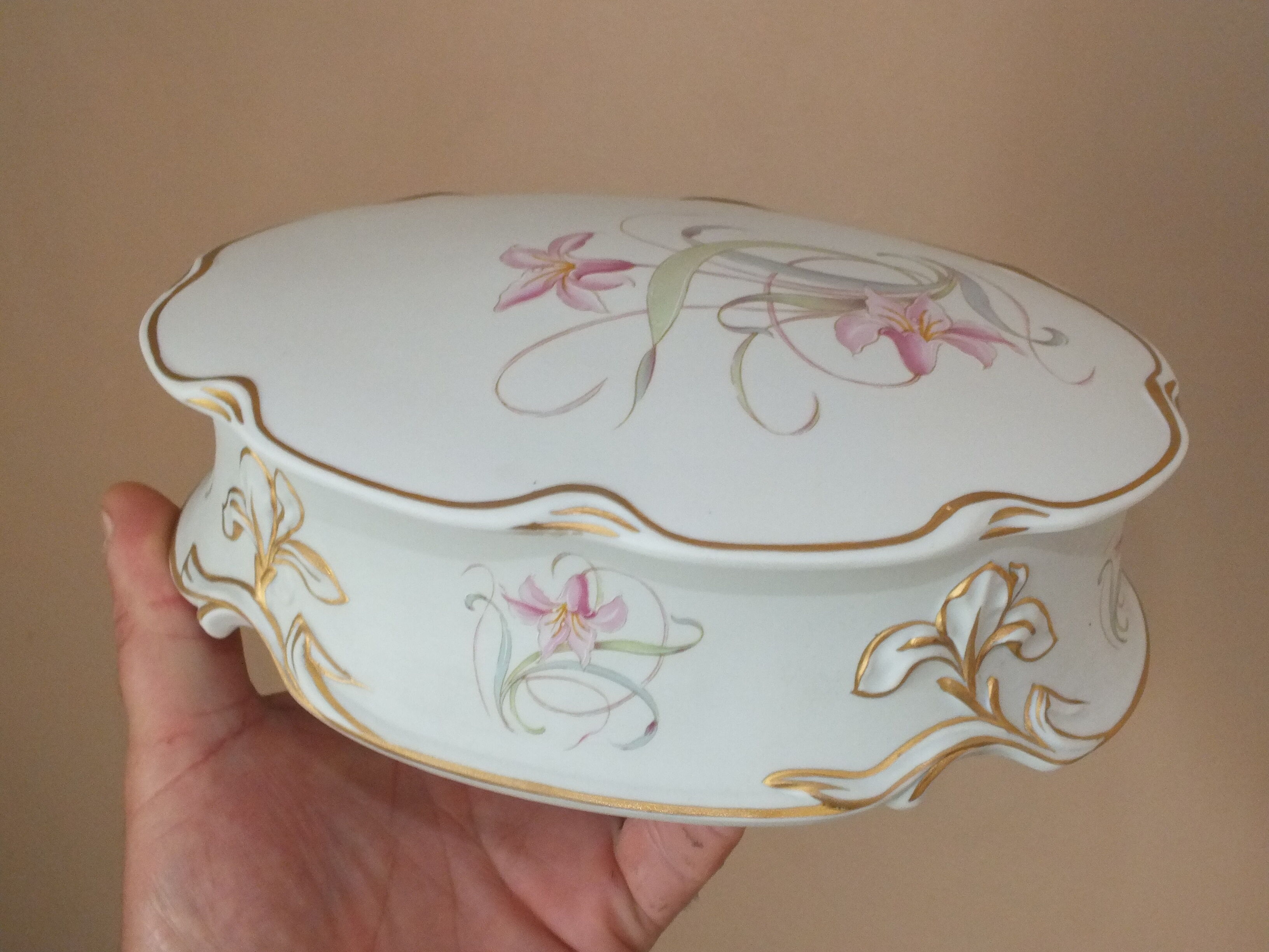 Biscuit candy box from Limoges - The star - hand-enhanced