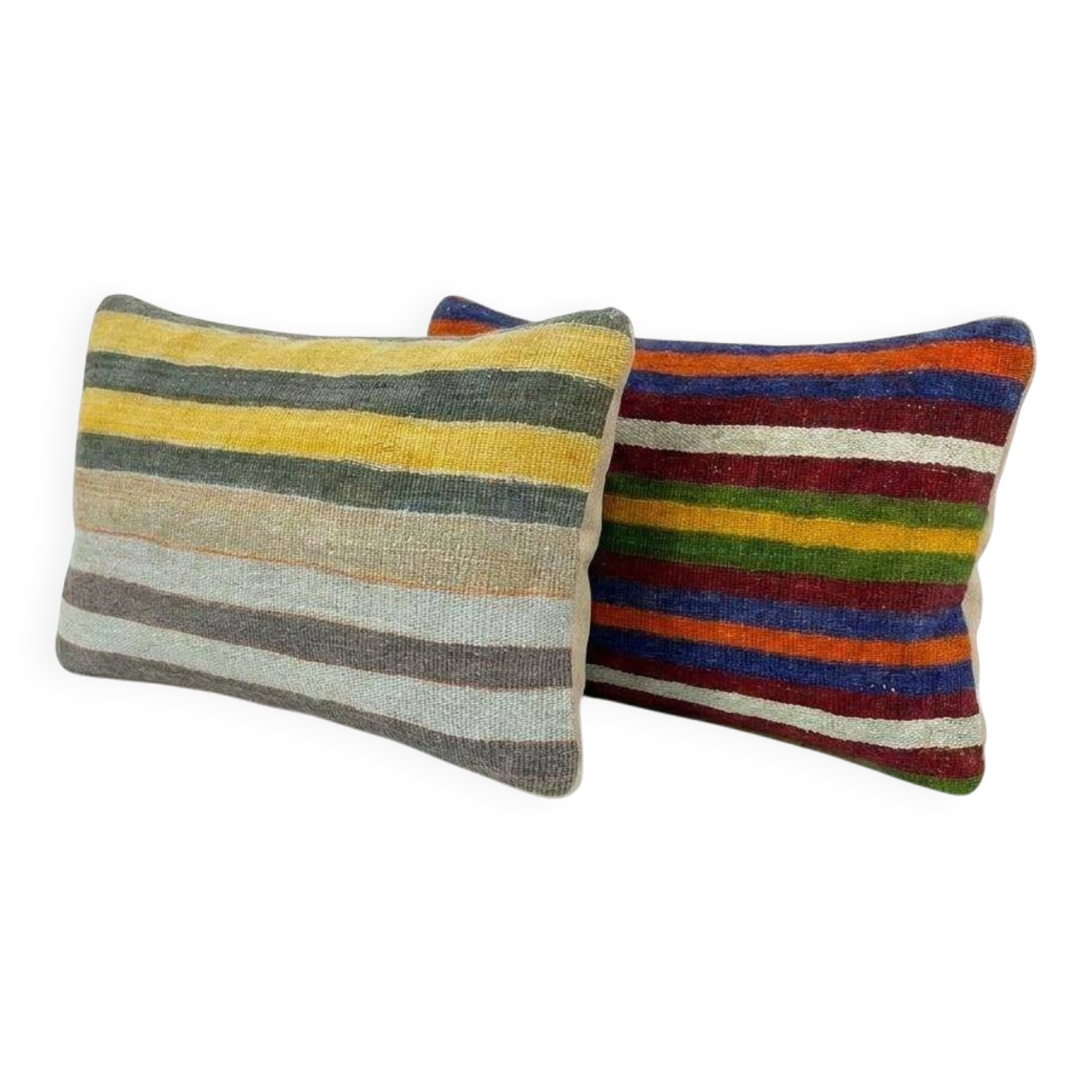 Set of 2 vintage kilim cushion covers 41x61 cm