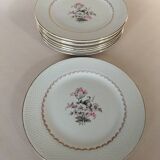8 assiettes plates en faïence fine L'Amandinoise