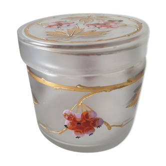 Decorated glass old candy box