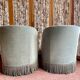 Old sky blue toad armchairs