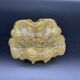 Empty pocket, Murano, Archimedes Seguso, yellow, gold, bubbled, stylized flower-forming, blown glass, Italy