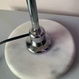Vintage 70s chrome and marble lamp
